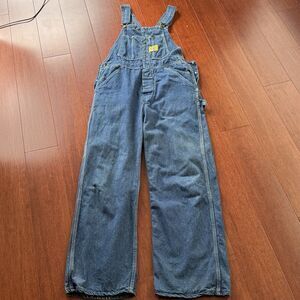 Duck Head Bib Overalls 32W 30L Made In USA Blue Jean Coveralls Outerwear Vintage